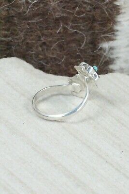 Jet, Turquoise & Sterling Silver Ring - Tamara Pinto - Size 8.25