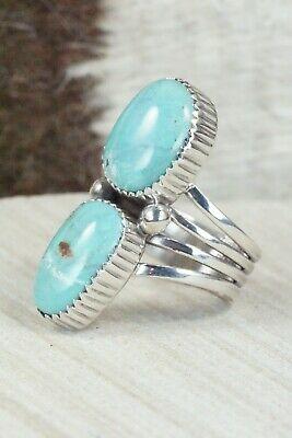 Turquoise and Sterling Silver Ring - Alvin Joe - Size 8.25 - High Lonesome Trading