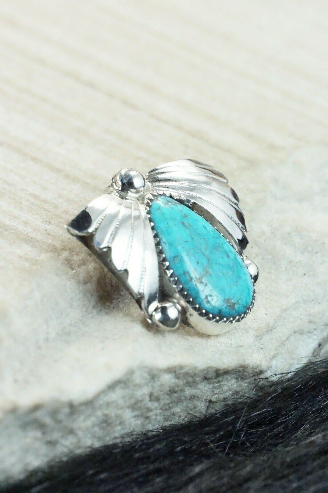 Turquoise & Sterling Silver Pendant - Lyolita Tsattie