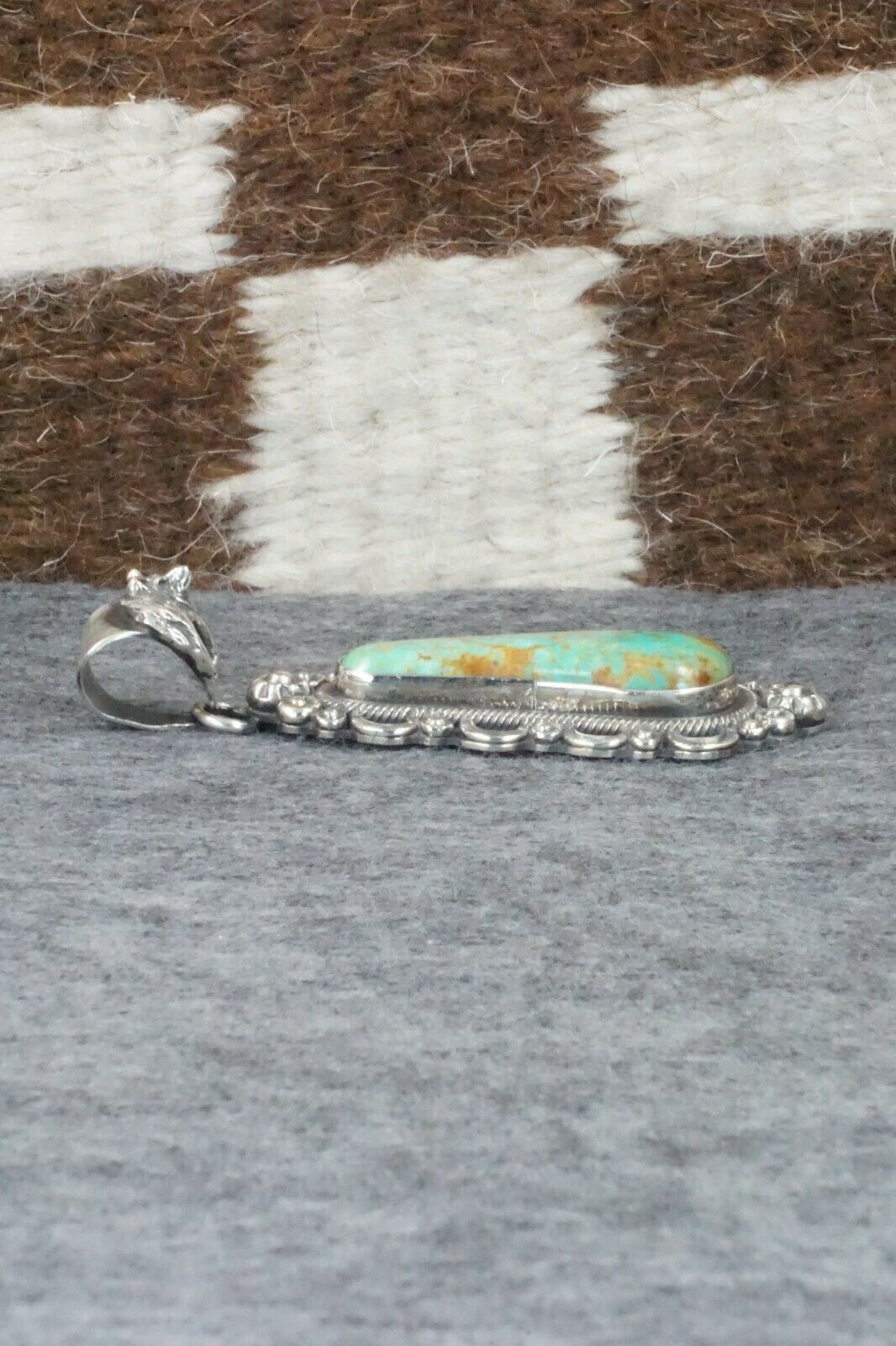 Turquoise & Sterling Silver Pendant - Wallace Jr.