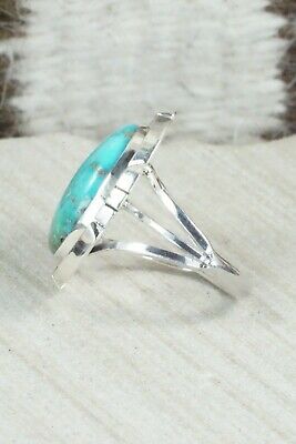 Turquoise & Sterling Silver Ring - Samuel Yellowhair - Size 8.5