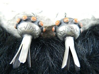 Navajo Sterling Silver & Spiny Oyster Blossom Earrings - Monica Smith - High Lonesome Trading