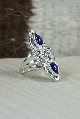 Navajo Lapis and Sterling Silver Ring - Danny Kenneth - Size 5.5