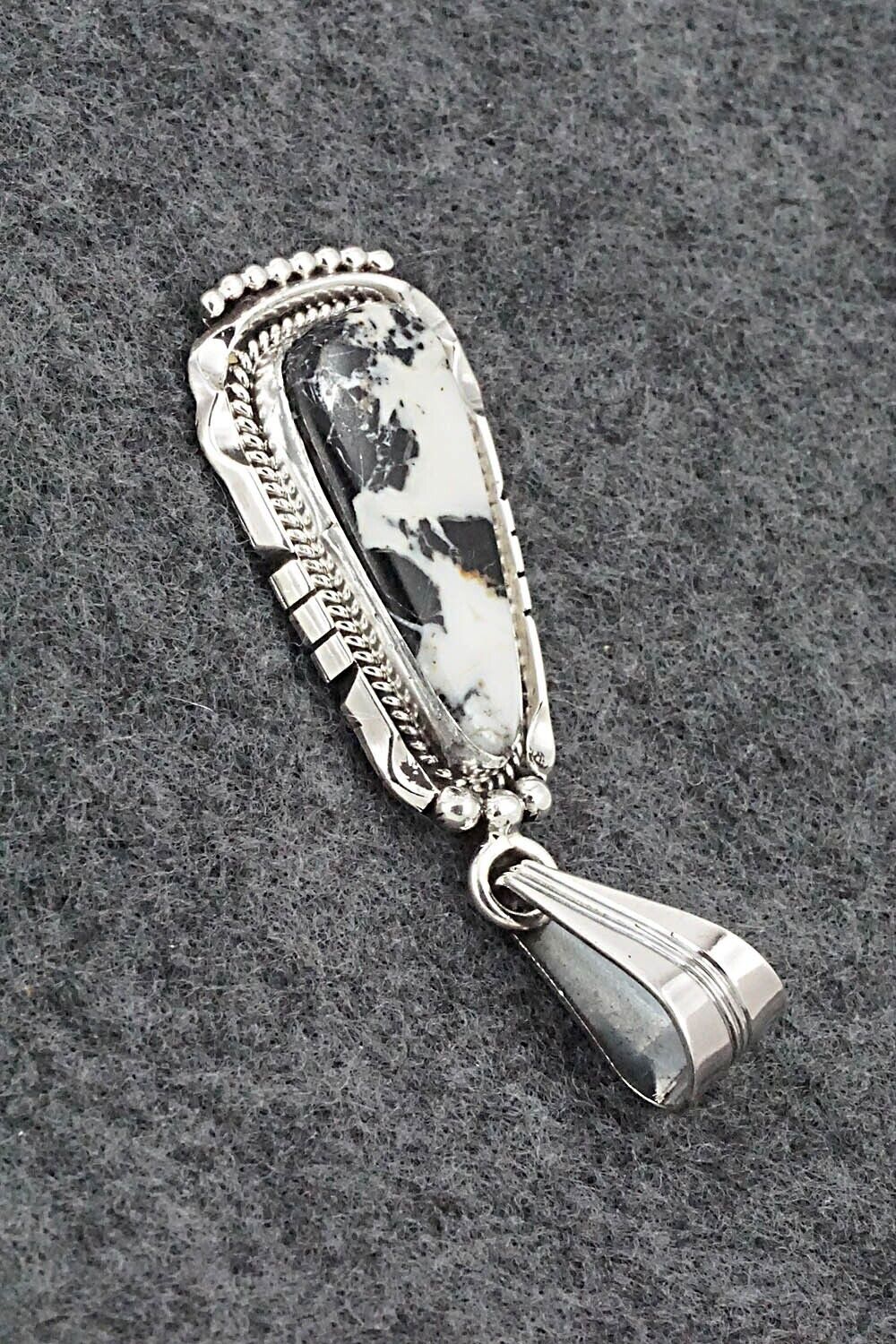White Buffalo & Sterling Silver Pendant - Samuel Yellowhair