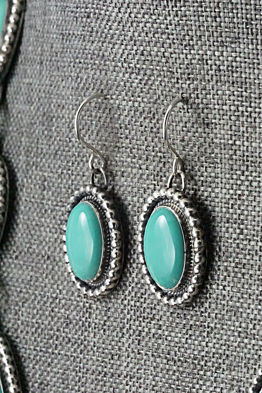 Turquoise & Sterling Silver Necklace and Earrings Set - Annie Hoskie