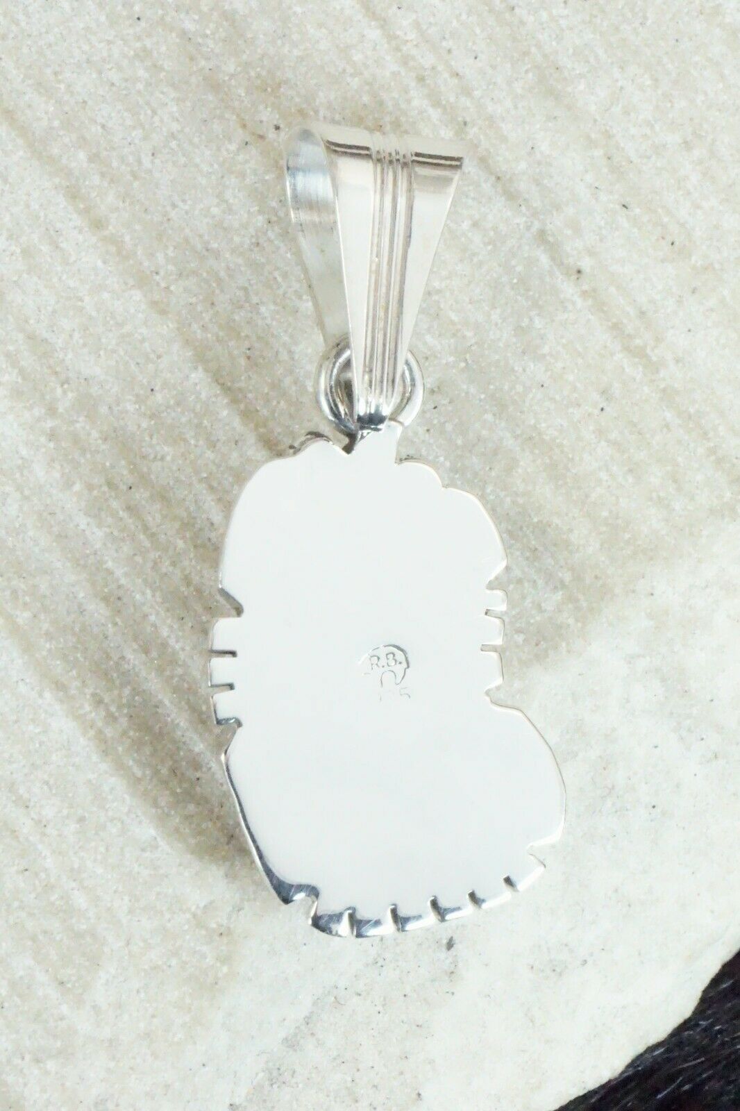 Coral & Sterling Silver Pendant - Samuel Yellowhair