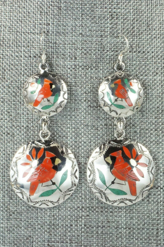 Multi Stone & Sterling Silver Earrings - Quintin Quam Sr.