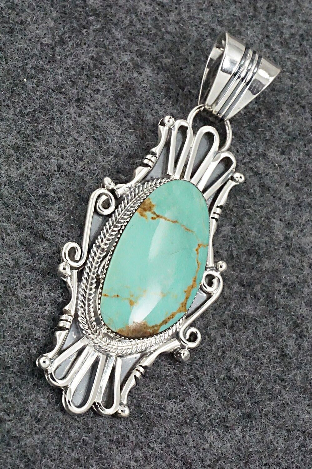Turquoise & Sterling Silver Pendant - Sheena Jack
