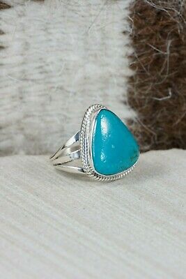 Navajo Turquoise & Sterling Silver Ring - Grace Kenneth - Size 5.5