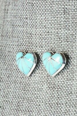 Turquoise & Sterling Silver Earrings - Evelyn Mahkee