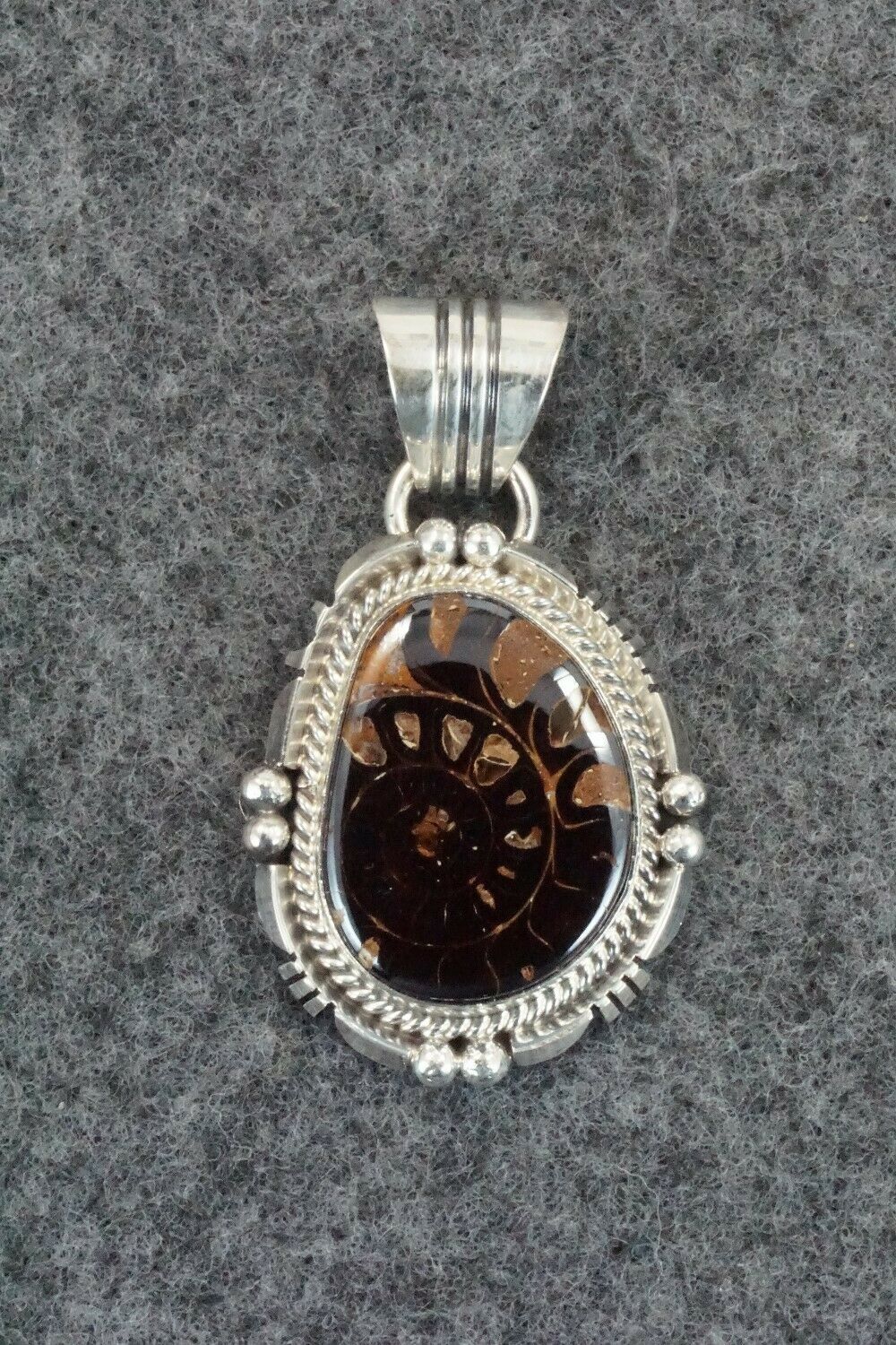 Moroccan Ammonite & Sterling Silver Pendant - Sharon McCarthy