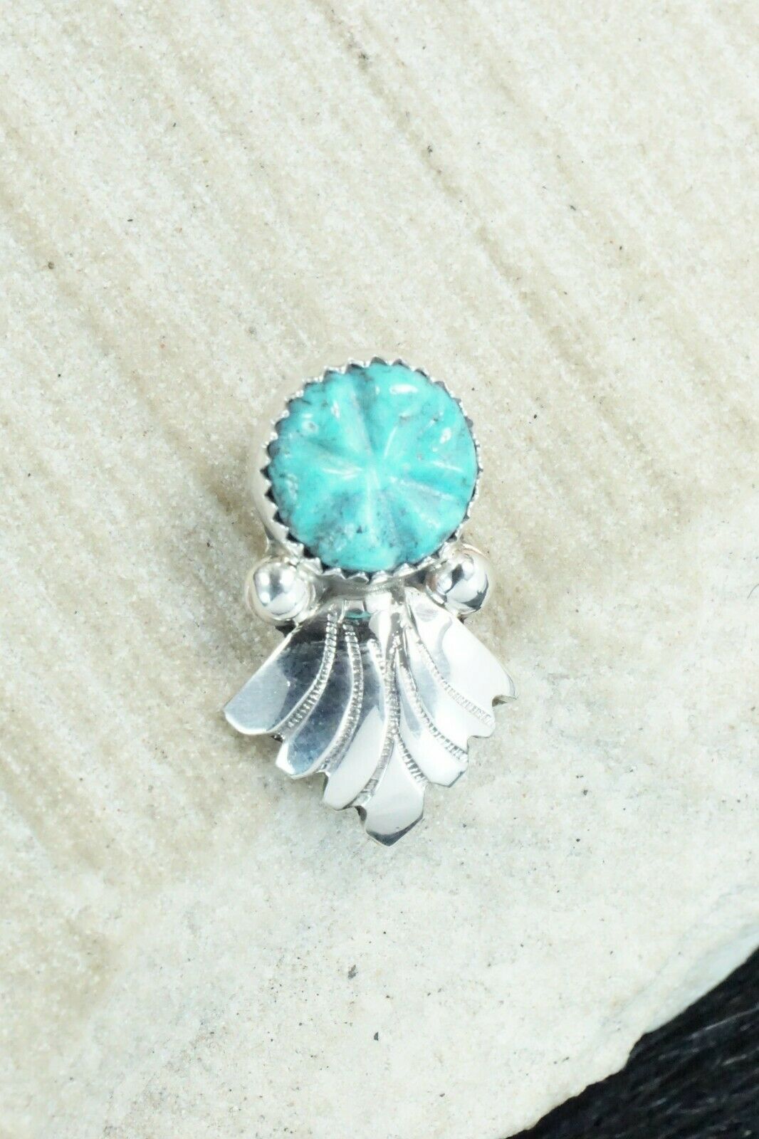 Turquoise & Sterling Silver Pendant - Lyolita Tsattie