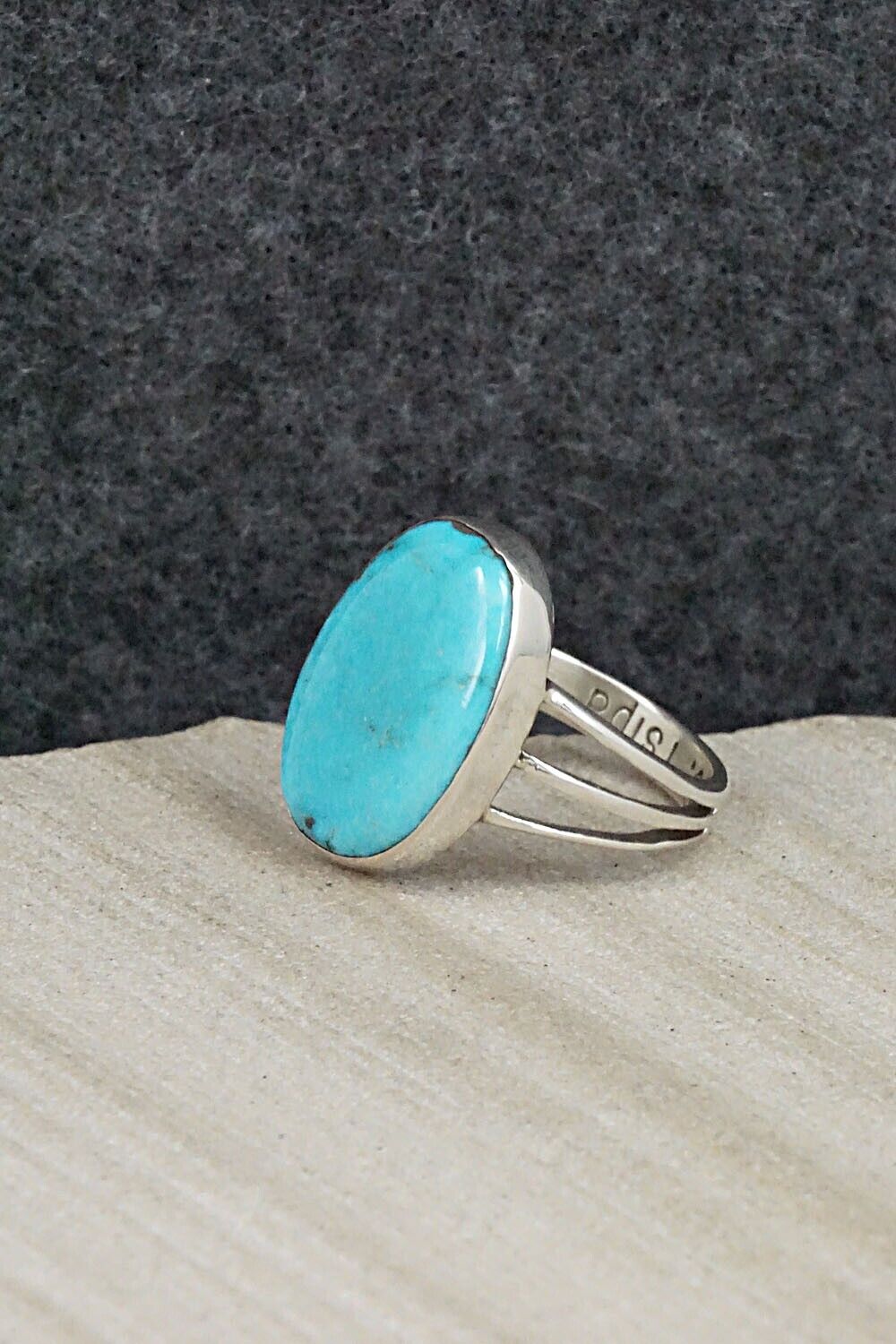 Turquoise & Sterling Silver Ring - Carlos Tsipa - Size 6.5