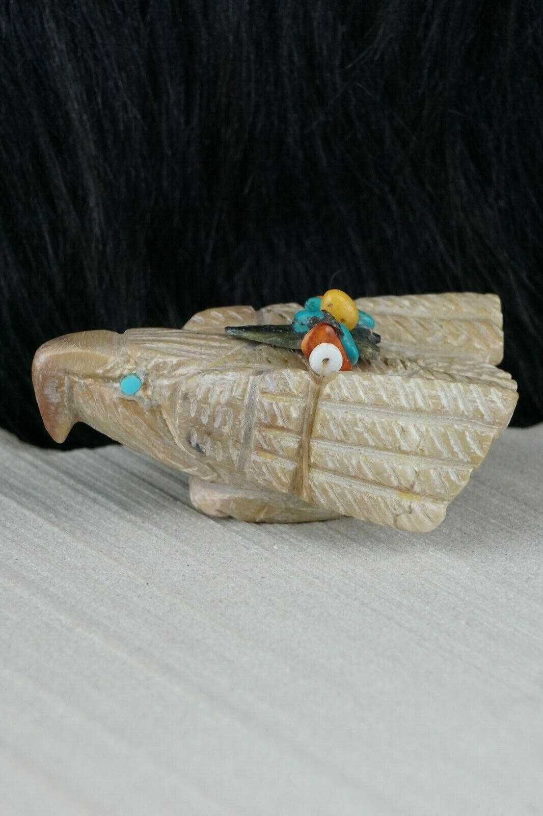 Eagle Zuni Fetish Carving - Narren Bowannie - High Lonesome Trading