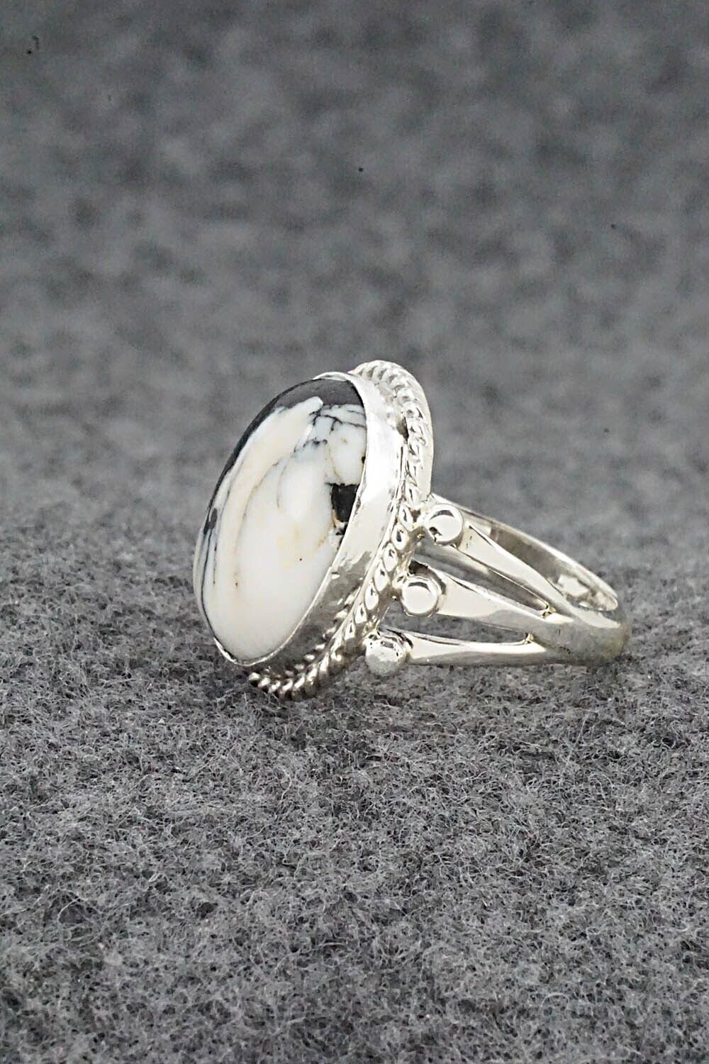 White Buffalo & Sterling Silver Ring - Grace Kenneth - Size 5.25