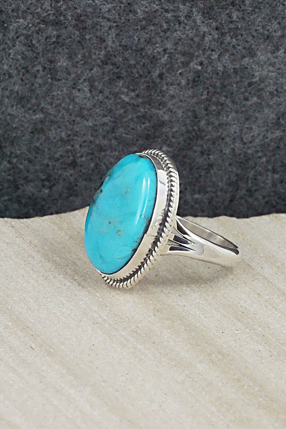 Turquoise & Sterling Silver Ring - Alice Rose Saunders - Size 8