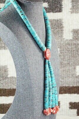Turquoise & Spiny Oyster Necklace - Lupe Lovato