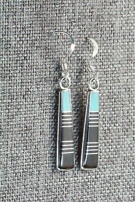 Onyx, Turquoise & Sterling Silver Earrings - Valentino Laate