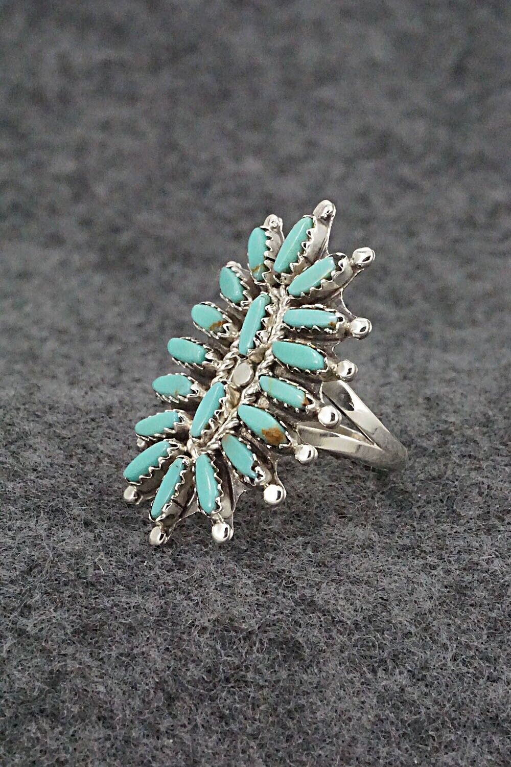 Turquoise & Sterling Silver Ring - Nathaniel Nez - Size 7