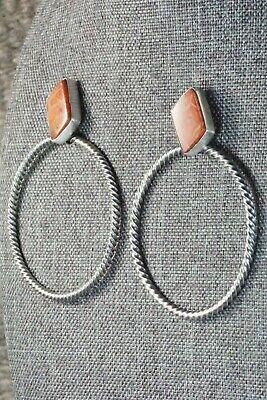 Coral & Sterling Silver Earrings - Annie Spencer - High Lonesome Trading