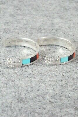 Multi Stone Inlay & Sterling Silver Earrings - Robin Chavez
