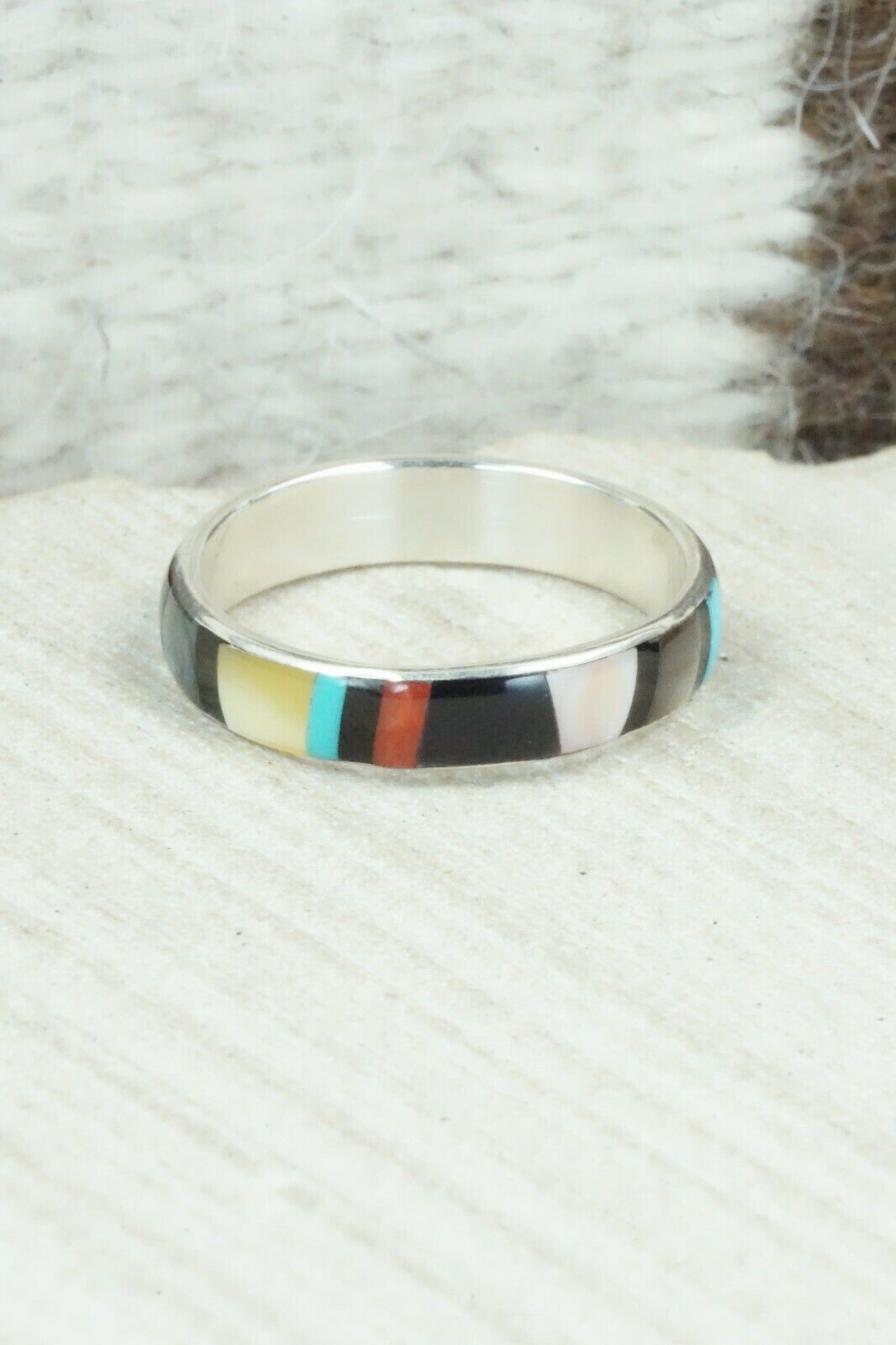 Multi Stone & Sterling Silver Ring - Rose Ukestine - Size 10