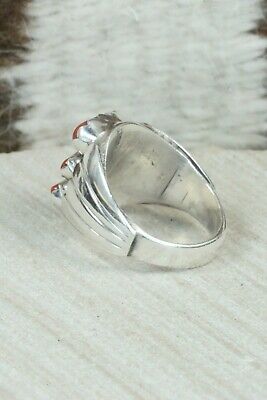 Coral & Sterling Silver Ring - Anthony Skeets - Size 10.75