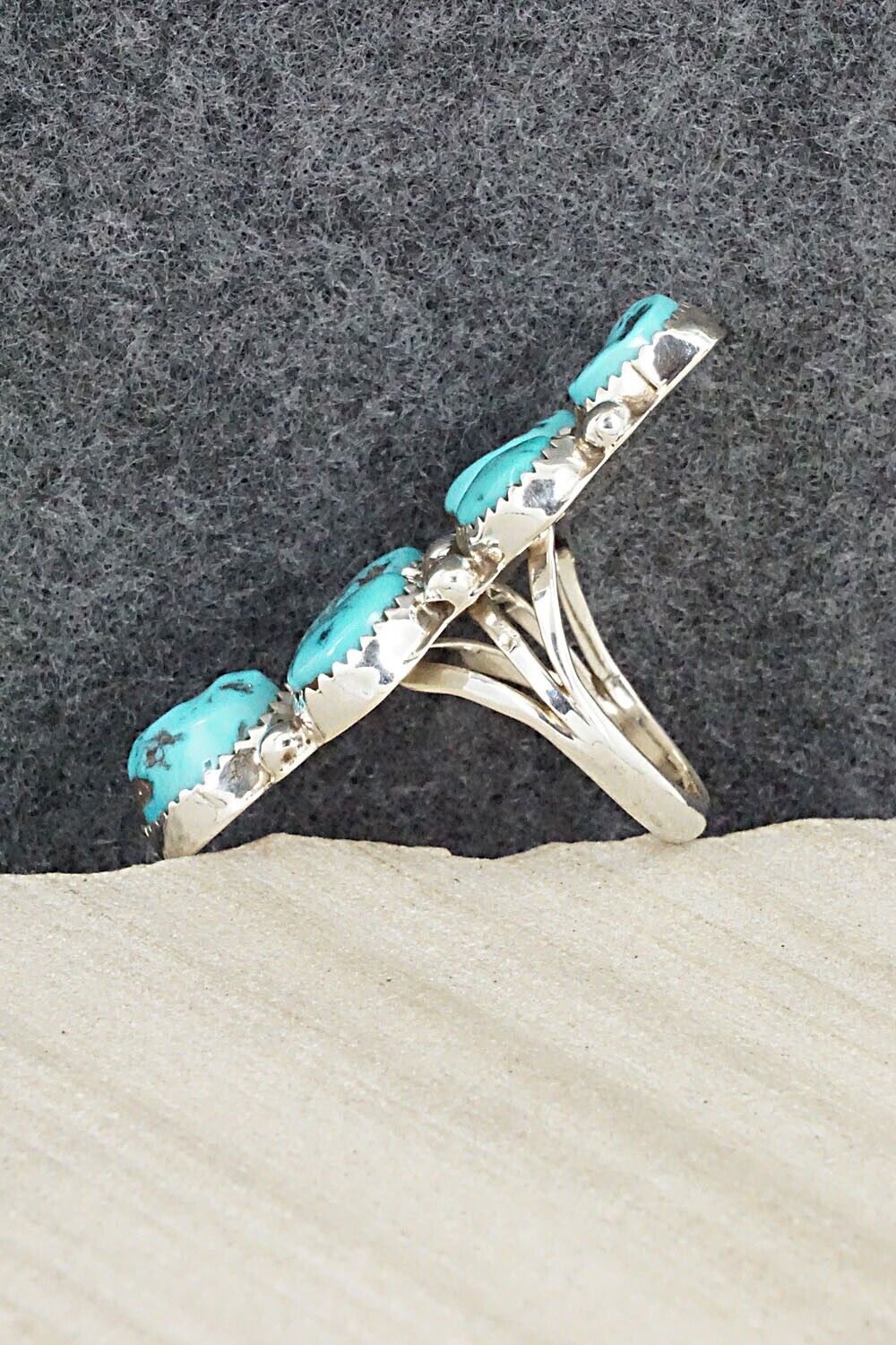 Turquoise Sterling Silver Ring - Roberta Begay - Size 7.5