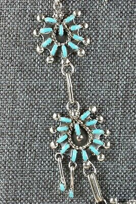 Zuni Turquoise & Sterling Silver Necklace and Earrings Set - Keith Leekity