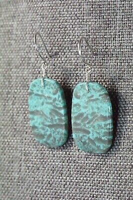 Turquoise & Sterling Silver Earrings - Lester Abeyta - Santo Domingo