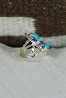 Navajo Turquoise and Sterling Silver Ring - Kay Yazzie - Size 7 - High Lonesome Trading