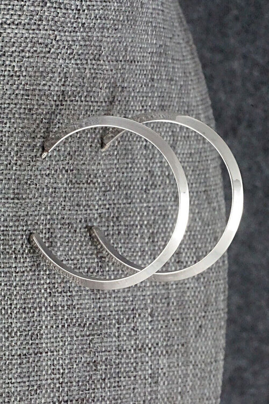 Sterling Silver Hoop Earrings - Elaine Tahe