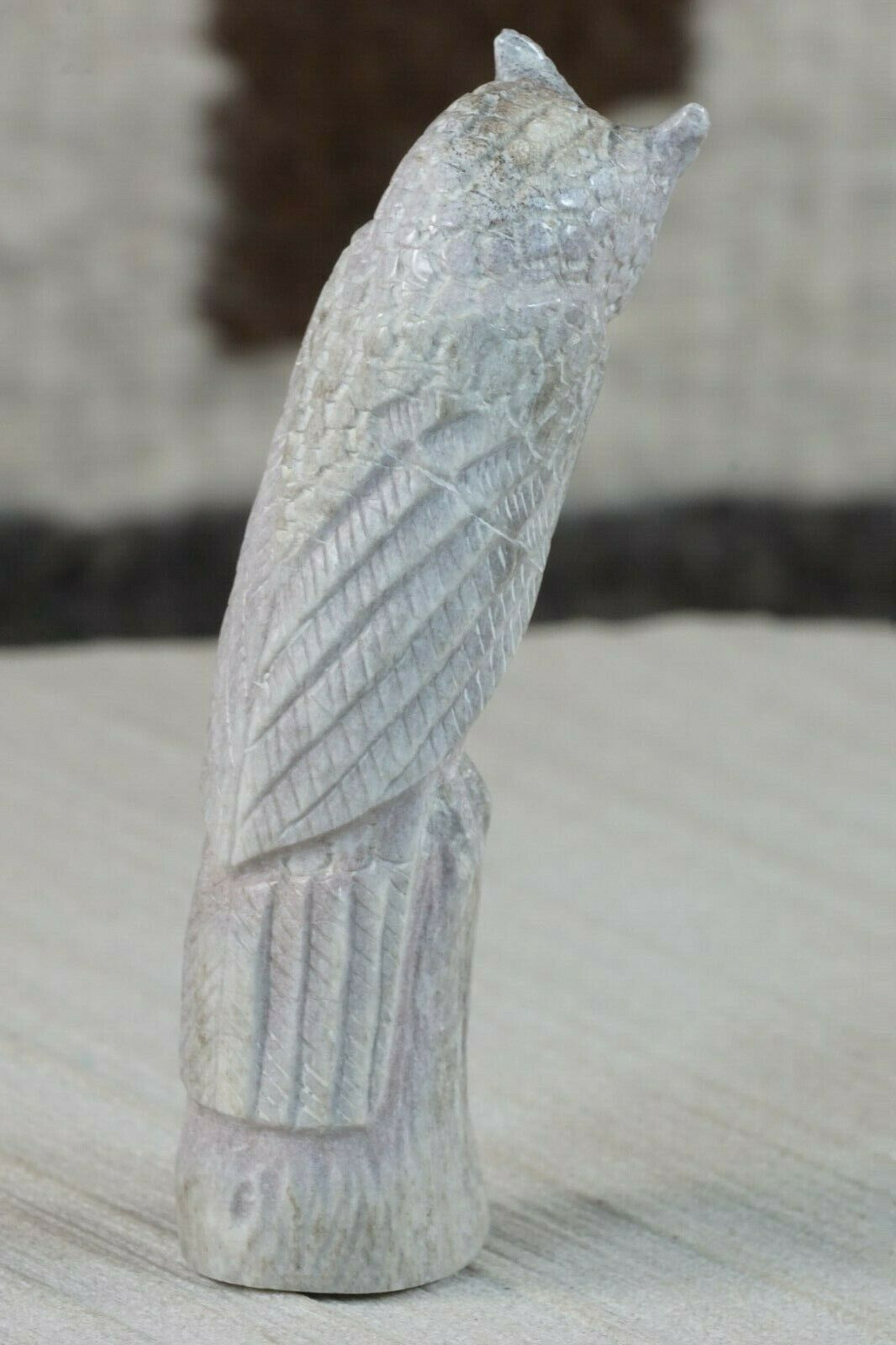 Owl Zuni Fetish Carving - Derrick Kaamasee - High Lonesome Trading