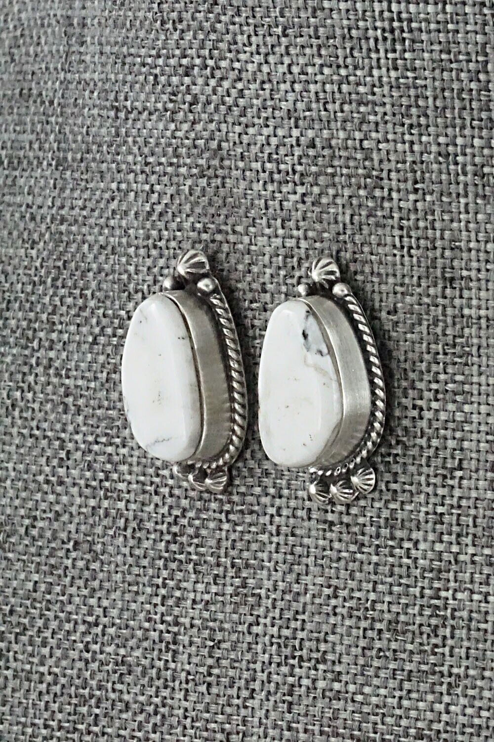 White Buffalo & Sterling Silver Earrings - Sheena Jack