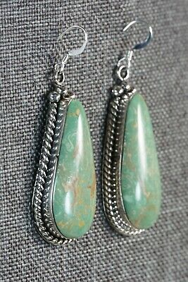Navajo Turquoise and Sterling Silver Earrings - Brandon Belin - High Lonesome Trading