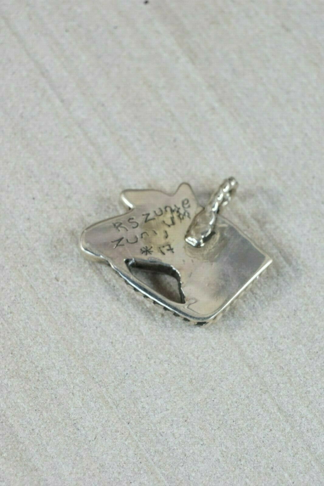 Zuni Spiny Oyster & Turquoise Sterling Silver Horse Pendant - Robbie Zunie - High Lonesome Trading