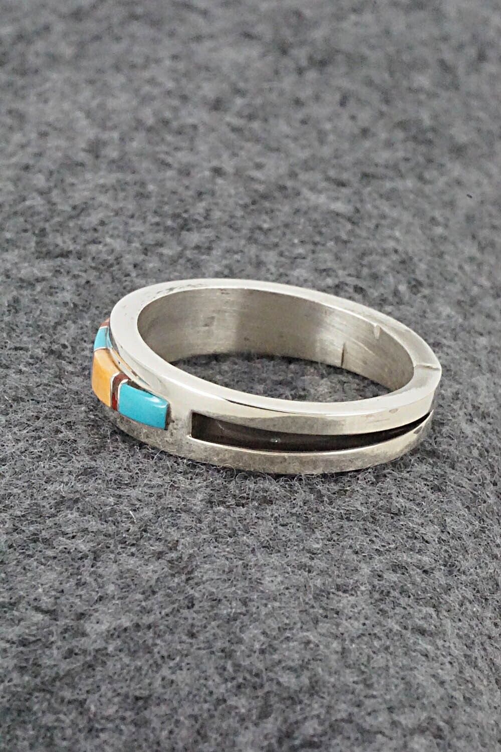 Multi-Stone & Sterling Silver Inlay Ring - Wilbert Muskett Jr. - Size 12.5
