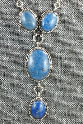 Navajo Lapis & Sterling Silver Necklace Set - Alvin Joe