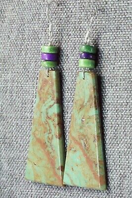 Turquoise & Sterling Silver Earrings - Lupe Lovato