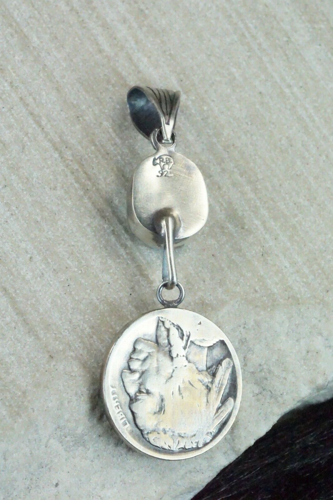 Turquoise & Sterling Silver Pendant - Jerome Lee - High Lonesome Trading