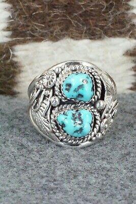 Turquoise & Sterling Silver Ring - Leonard Spencer - Size 13.25 - High Lonesome Trading