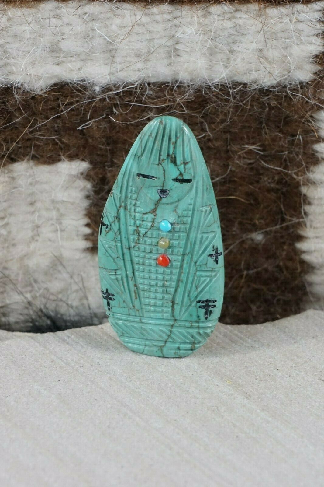 Corn Maiden Zuni Fetish Carving - Stuart Quandelacy - High Lonesome Trading