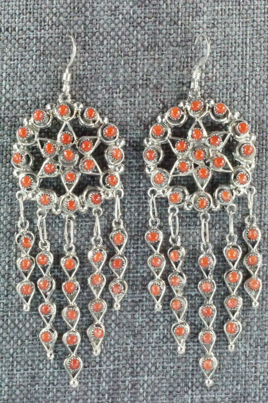 Coral & Sterling Silver Earrings - Waylon Johnson