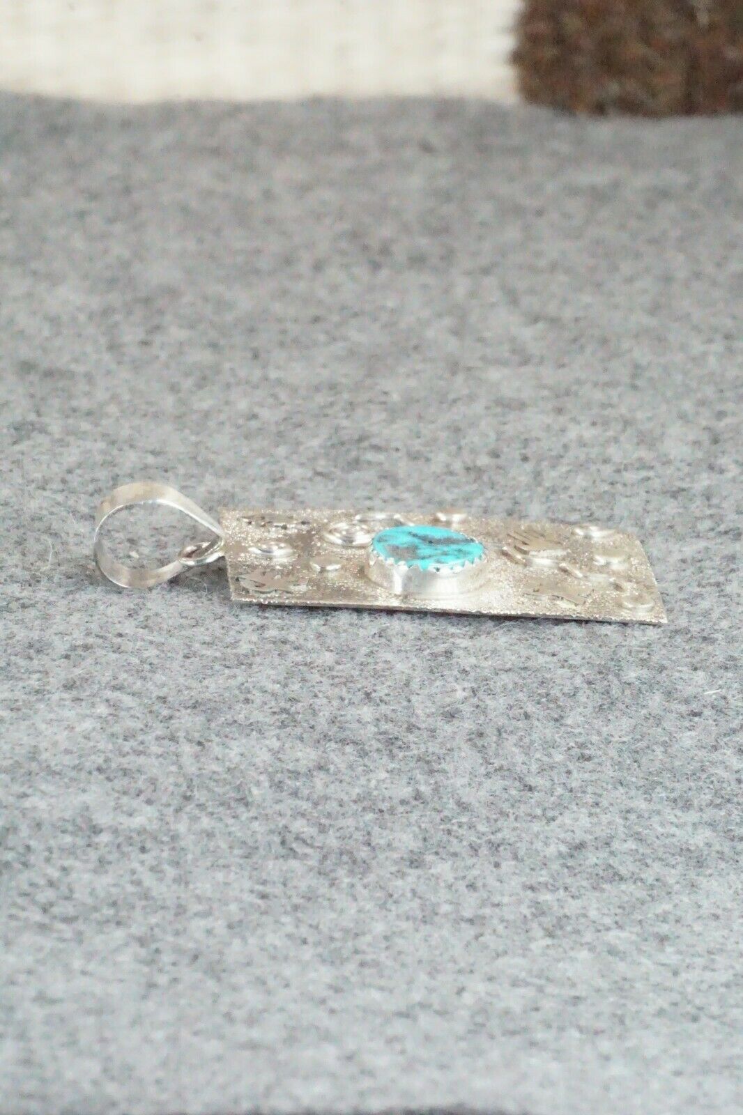 Turquoise & Sterling Silver Pendant - Shirley Skeets