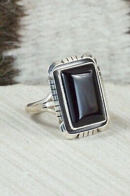 Onyx & Sterling Silver Ring - Amos Begay - Size 7