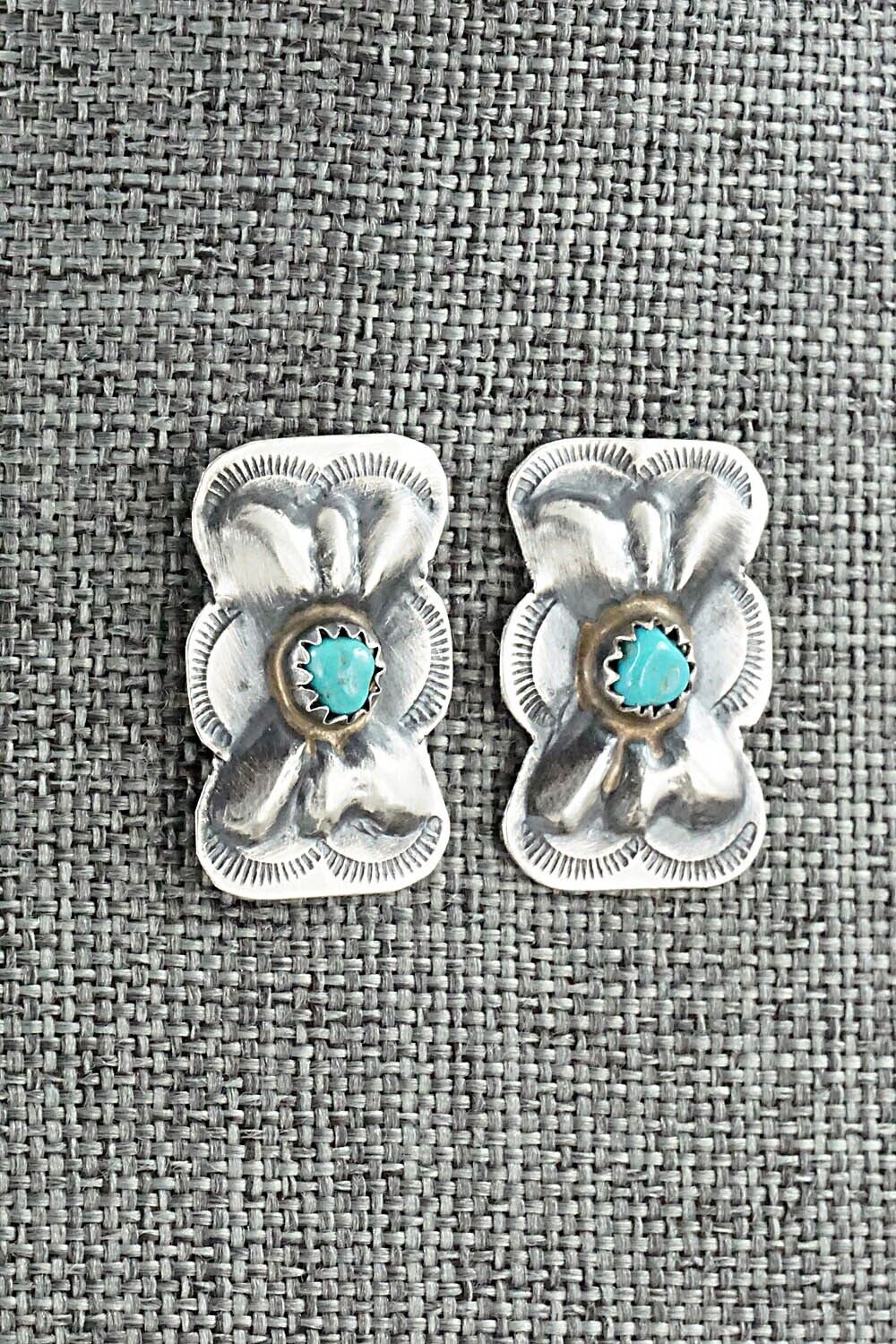Turquoise & Sterling Silver Earrings - Joan Begay