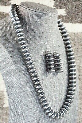 Sterling Silver Navajo Pearl Necklace & Earrings - Tonisha Haley