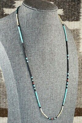 Turquoise, Shell, Coral & Sterling Silver Necklace - Esquipula Tenorio