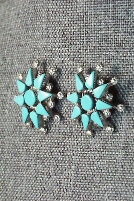 Turquoise and Sterling Silver Earrings - Merlinda Chavez - High Lonesome Trading