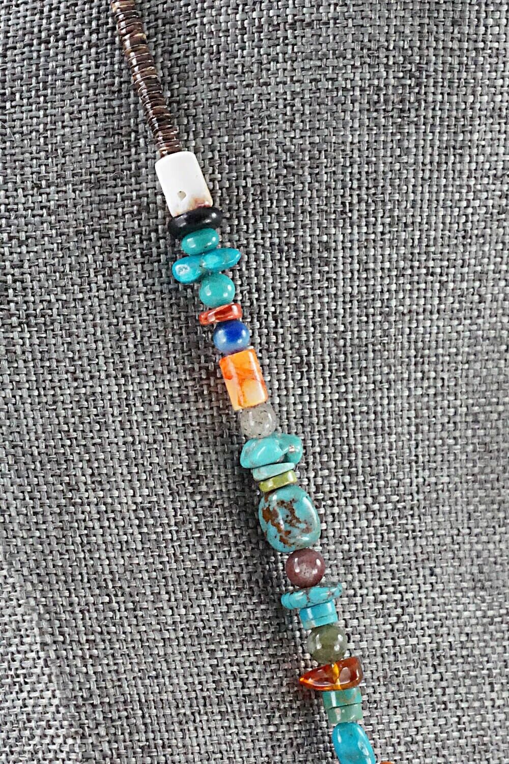 Multi Stone and Sterling Silver Necklace - Helen Tsosie